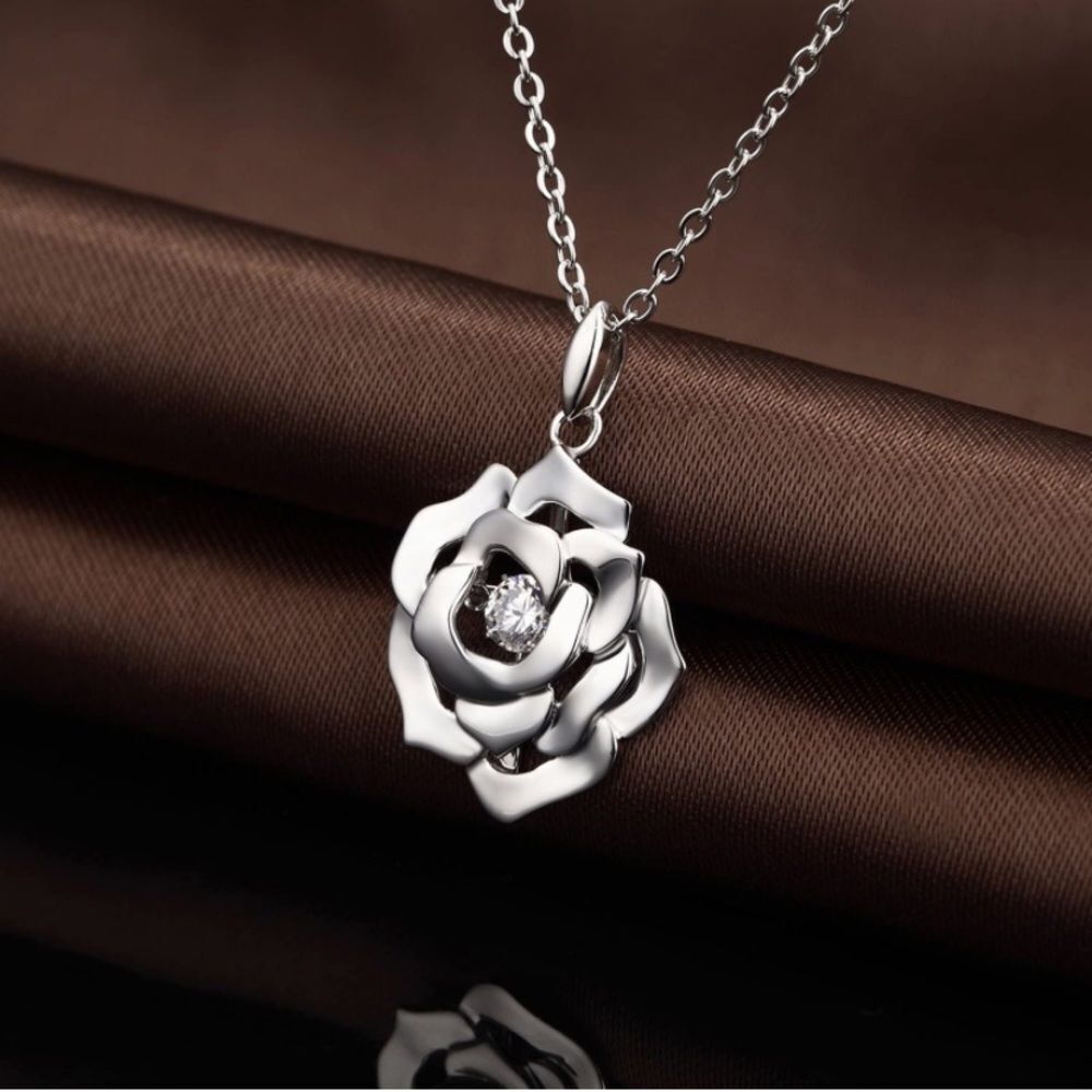 Enchanted Rose Dancing Diamond Necklace